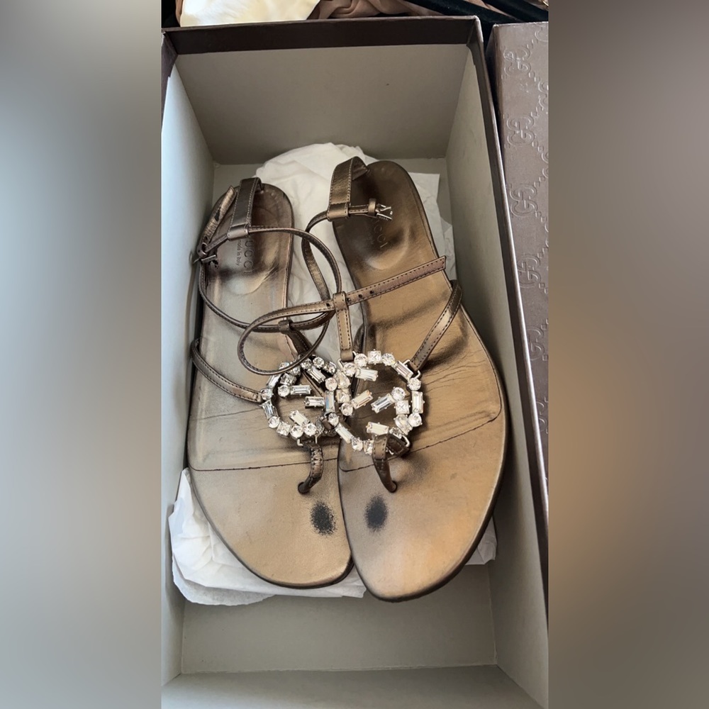 Gucci interlocking crystal GG sandals